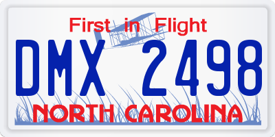 NC license plate DMX2498