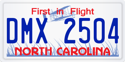 NC license plate DMX2504