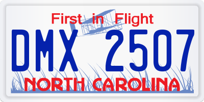 NC license plate DMX2507