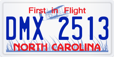 NC license plate DMX2513