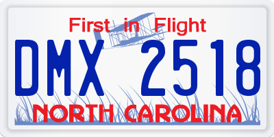 NC license plate DMX2518