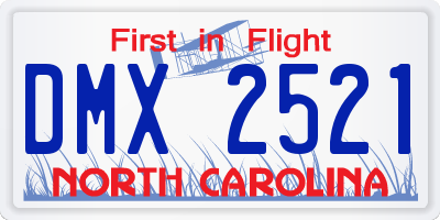 NC license plate DMX2521