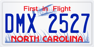 NC license plate DMX2527