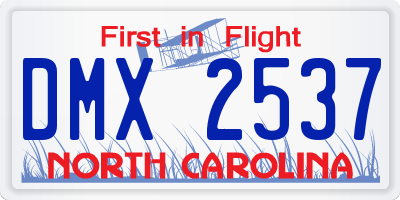 NC license plate DMX2537