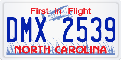 NC license plate DMX2539
