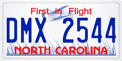 NC license plate DMX2544