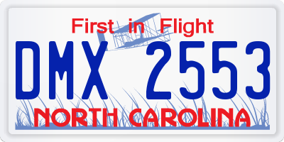 NC license plate DMX2553