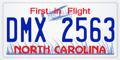 NC license plate DMX2563