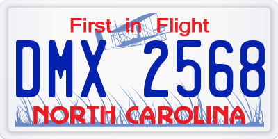 NC license plate DMX2568