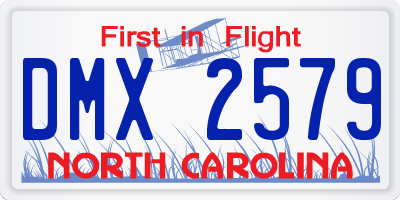 NC license plate DMX2579