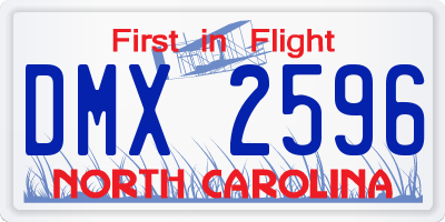 NC license plate DMX2596
