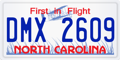 NC license plate DMX2609