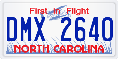 NC license plate DMX2640