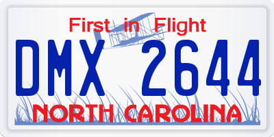 NC license plate DMX2644