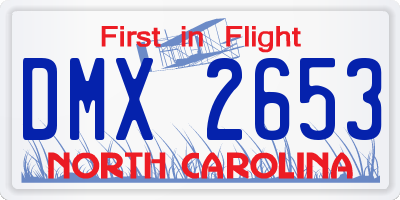 NC license plate DMX2653