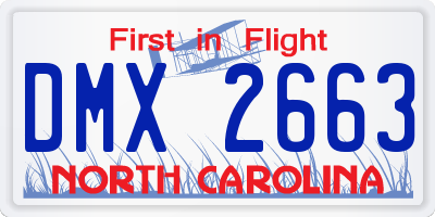 NC license plate DMX2663