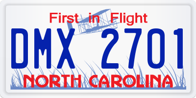 NC license plate DMX2701