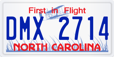 NC license plate DMX2714