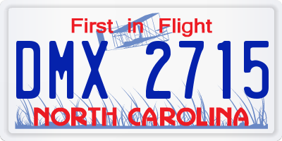 NC license plate DMX2715