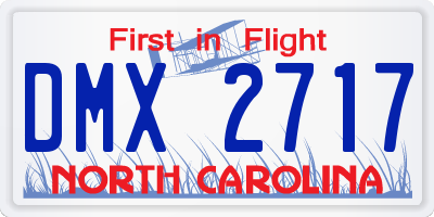 NC license plate DMX2717
