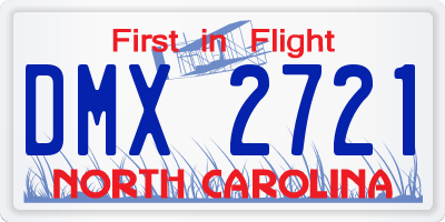 NC license plate DMX2721