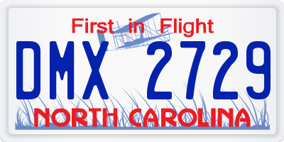 NC license plate DMX2729