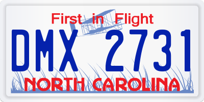NC license plate DMX2731