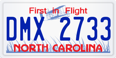 NC license plate DMX2733