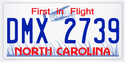 NC license plate DMX2739