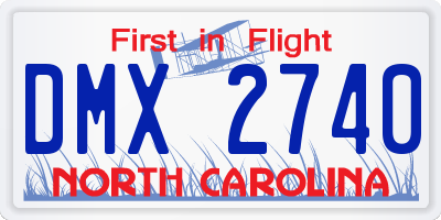 NC license plate DMX2740