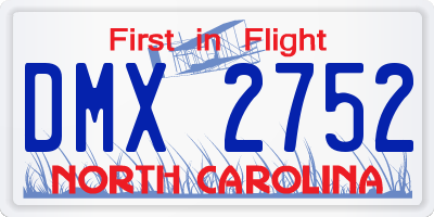 NC license plate DMX2752