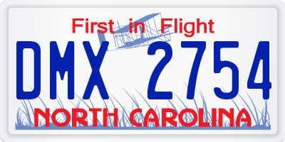 NC license plate DMX2754