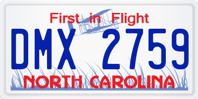 NC license plate DMX2759