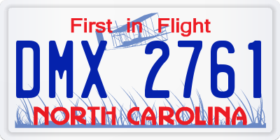 NC license plate DMX2761