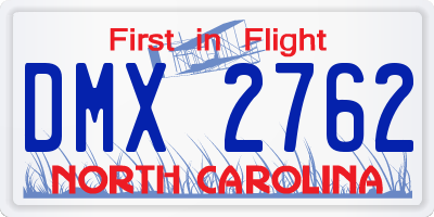NC license plate DMX2762