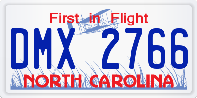 NC license plate DMX2766