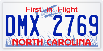 NC license plate DMX2769