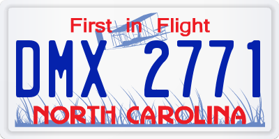 NC license plate DMX2771