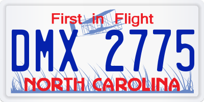 NC license plate DMX2775