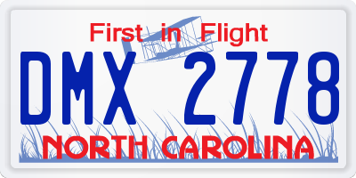 NC license plate DMX2778