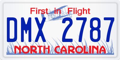NC license plate DMX2787