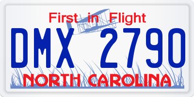 NC license plate DMX2790