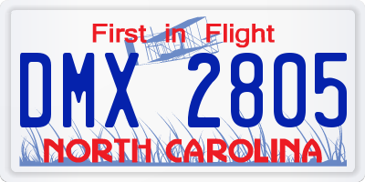 NC license plate DMX2805
