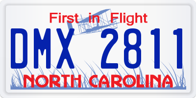 NC license plate DMX2811