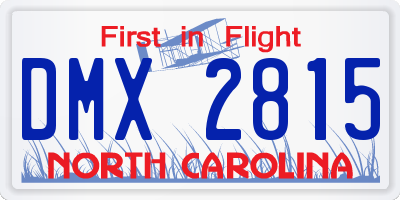 NC license plate DMX2815