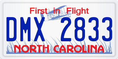 NC license plate DMX2833
