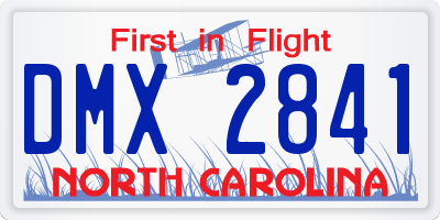 NC license plate DMX2841