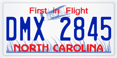 NC license plate DMX2845