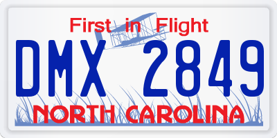 NC license plate DMX2849