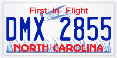 NC license plate DMX2855
